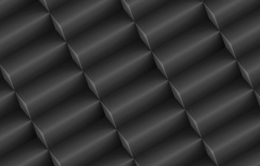 3d rendering. modern diagonal dark long cube box stack row wall background.