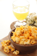 Cheese pop corn for snack food image