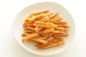 Japanese food, deep fried sweet potato