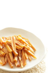 Japanese food, deep fried sweet potato