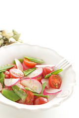 Vegetarian salad, radish and tomato sesame salad