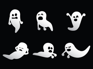 Obraz na płótnie Canvas Halloween Ghost Set