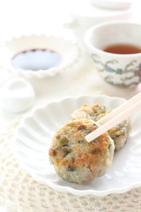 Chinese food, leek dumpling gyoza for Yum Cha 