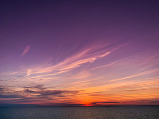 Colorful sunset at the sea