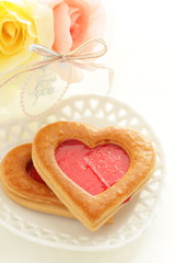 Obraz na płótnie Canvas Homemade Valentine's day cookies in heart shpaed