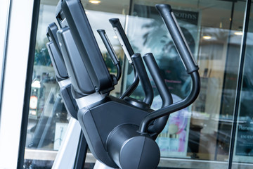 Close-up treadmill in the fitness room