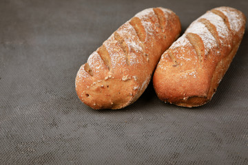 buckwheat bread on a dark background in the studio