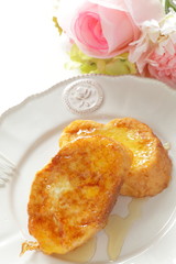 Homemade honey French toast  for comfort food image