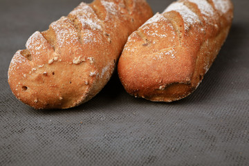 buckwheat bread on a dark background in the studio