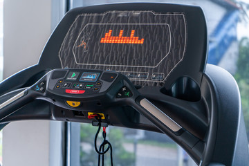 Close-up treadmill in the fitness room