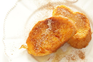 Homemade honey French toast  for comfort food image