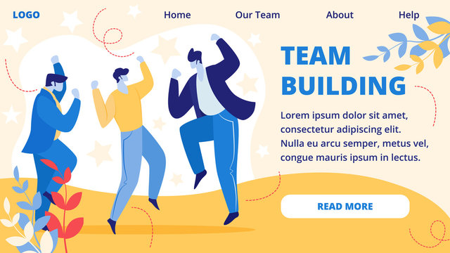 Team Building Horizontal Banner. Office Event.