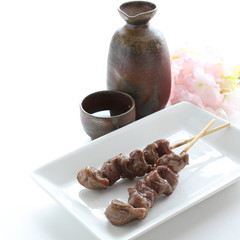 Japanese food, grilled gizzard Yakitori 