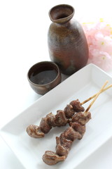 Japanese food, grilled gizzard Yakitori 