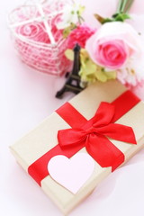 Artificial flower bouquet and gift