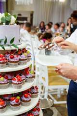 Beautiful and sweet wedding cake for newlyweds