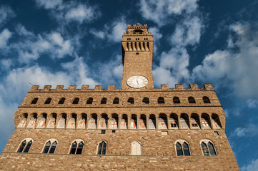 Fototapeta premium Architecture of Florence Italy Tuscany old clock and tower