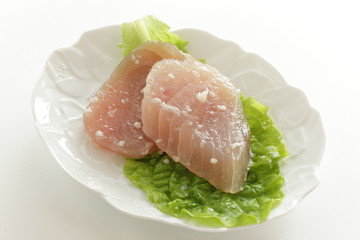 Japanese cooking, sword fish fillet and rice yeast Koji