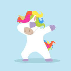 Dabbing cartoon Unicorn dancing sign