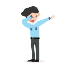 businessman showing dab movement
