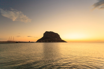 Naklejka na ściany i meble Monemvasia island at morning, Greece