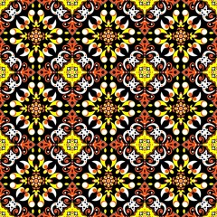 Seamless pattern with geometric ornate ethnic style. Vector Floral Illustration in asian textile. vector design inspiration. creative fabric background