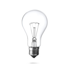 New incandescent light bulb for modern lamps isolated on white background. File contains a path to isolation.