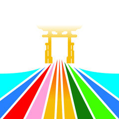 Sport Gate Finish with more color bold line illustration 