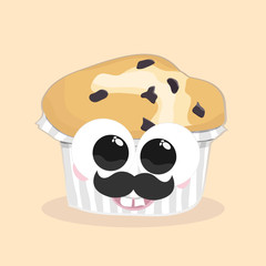 Lustige Muffin Cartoon Figur Illustration