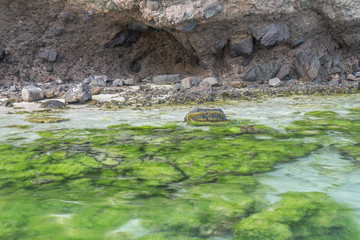 Balandra beach, between the desert and the sea of cortes, La Paz Baja California Sur. Mexico