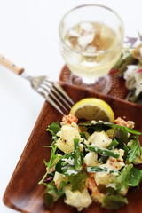bean and potato salad with copy space