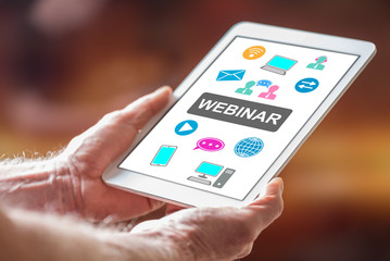 Webinar concept on a tablet