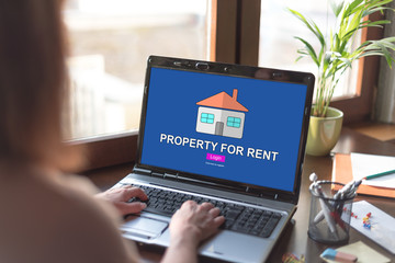 Property for rent concept on a laptop screen