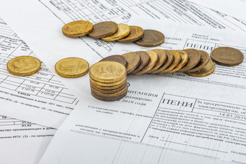 Coins are in the account with a penalty for payment of utility bills