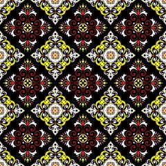 Seamless pattern with geometric ornate ethnic style. Vector Floral Illustration in asian textile. vector design inspiration. creative fabric background