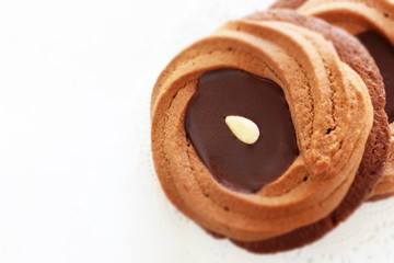 Homemade chocolate and nut cookie