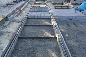 Construction of new rails for a tram