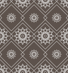Geometric line flower background for fabric, wallpaper or web.
