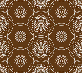 Geometric line flower background for fabric, wallpaper or web.