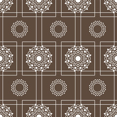 Geometric line flower background for fabric, wallpaper or web.
