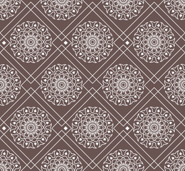 Geometric line flower background for fabric, wallpaper or web.