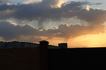 Fototapeta premium sunset over the city