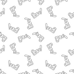 Doodle seamless pattern with hand drawn outlined world 