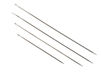 Sewing needles isolated on white background