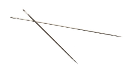 Sewing needles isolated on white background