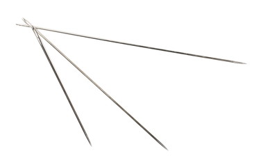 Sewing needles isolated on white background