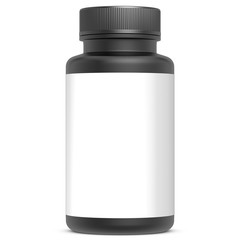Realistic 3D bottle mock up on white background.3D Rendering