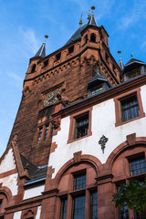 Fototapeta na wymiar Turm des ehemaligen Schlosses von Weinheim an der Bergstrasse/Deutschland