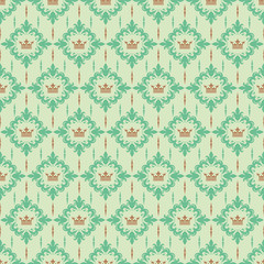 damask seamless floral pattern with flowers