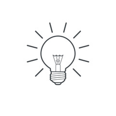 Light bulb outline simple icon